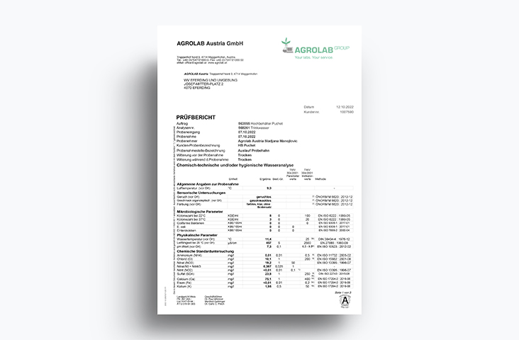 Downloads Wasserbefunde